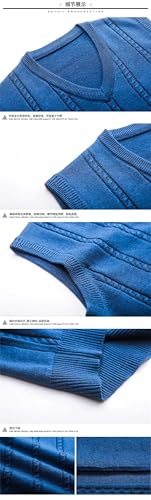 Dcvmvmn Men's Fall And Winter Vest Fashion Jacquard Middle-Aged Men's Warm Sleeveless Sweater2