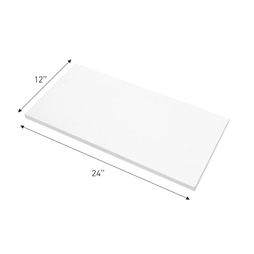 SSWBasics Laminated White Melamine Shelf Board, 24”L x 12”W, Durable and Sleek Cabinet Replacement Shelves, Sturdy and Stylish Shelf Boards for Retail, Thrift, Business, Home, or Office