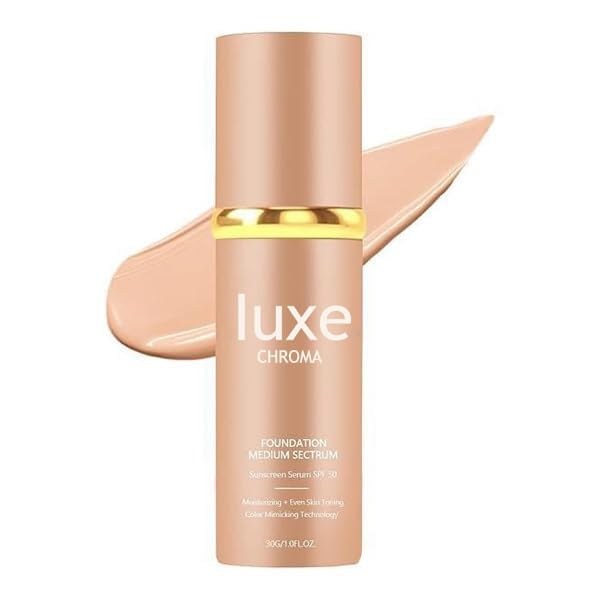 Official Iuxe Foundation for Mature Skin, 4-in-1 Foundation - Longwear Match, Hydrating Full Coverage, Long-Lasting & Waterproof, for all Skin Types