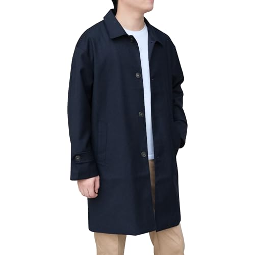 [22 Wear] トレンチコート メンズ コート 春 秋 防風 ジャケット メンズ 秋服 春服 ビジネス ファッション オフィスカジュアル (ネイビー 2XL)