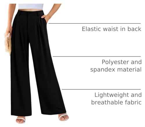 PRETTYGARDEN Women's Flowy Wide Leg Dress Pants,Black,XL by PRETTYGARDEN - Used condition - US$28.94