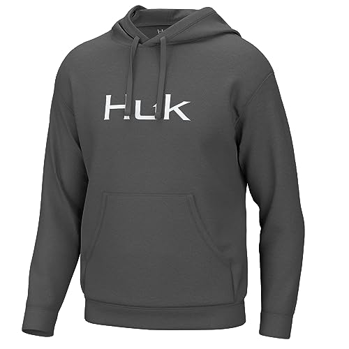 HUK Men Huk'd Up Logo Fishing, Fleece Hoodie with Stretch