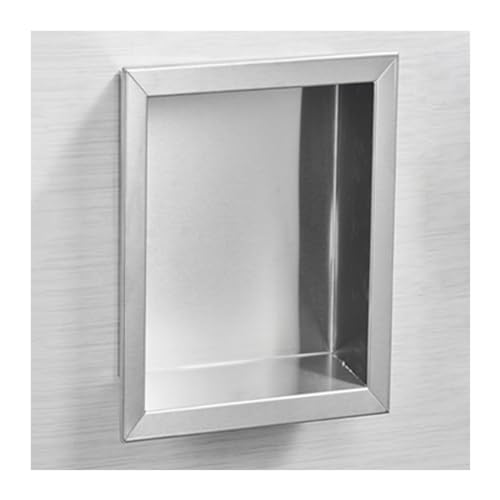 Niche de douche encastrée en inox pour organiser la salle de bain et le salon