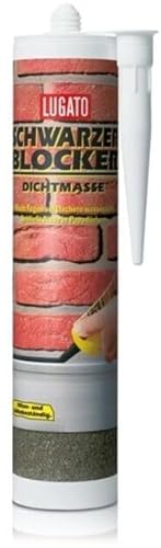 Lugato Schwarzer Blocker Dichtmasse 310 ml - Einfacher Fugenverschluss auf Bitumendächern