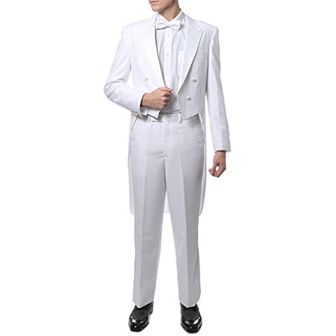 Ferrecci 42S A201 White 2pc Regular Fit Tail Tuxedo Cover