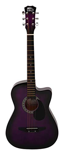 Intern 38 Inch Cutaway Acoustic Guitar Kit with Bag, Strap, Strings & Picks | Right Handed 6 String Guitar for Beginners, Adults & Students | Wooden Acoustic Guitar (Violet) - Image 3