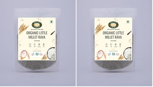 Image of Millet Amma CERTIFIED ORGANIC Little Millet Rava | 1kg (Pack of 2) | Stone Ground | Made with Unpolished Grains ( Kutki | Samai | Same | Samalu ) | Suitable for Multiple Millet Recipes | 100% Vegan & Gluten Free | Rice in Proteins