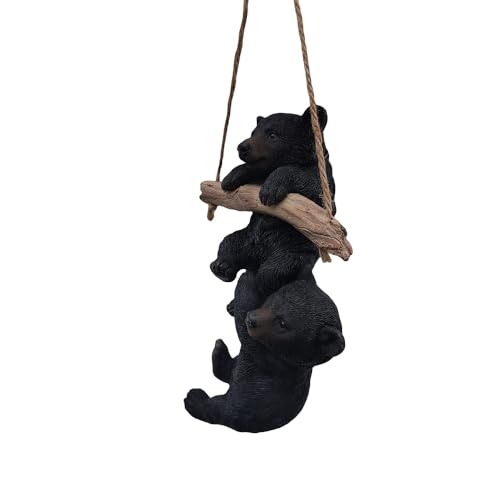Figurines de Osos Colgantes en Poliresina Negro Set miniatura 2