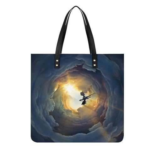Sac cabas Dragon Volant : grand tote bag femmes pour voyage 39x39cm
