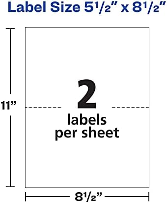 Avery 5126 Shipping Address Labels, Laser Printers, 200 Labels, Half Sheet Labels, Permanent Adhesive, TrueBlock, White