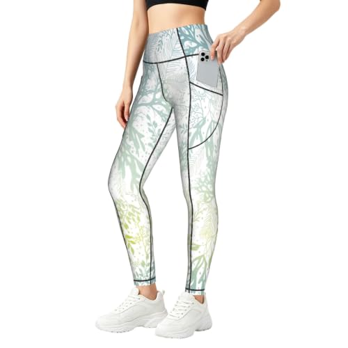 Leggings de yoga para mujer no se transparentan y estampados con bolsillos prácticos