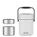 Contenitori per alimenti isolati da 2 litri, contenitore per alimenti isolato da 2000 ml, vaso termico da 2000 ml con 2 contenitori interni rimovibili , Bianco