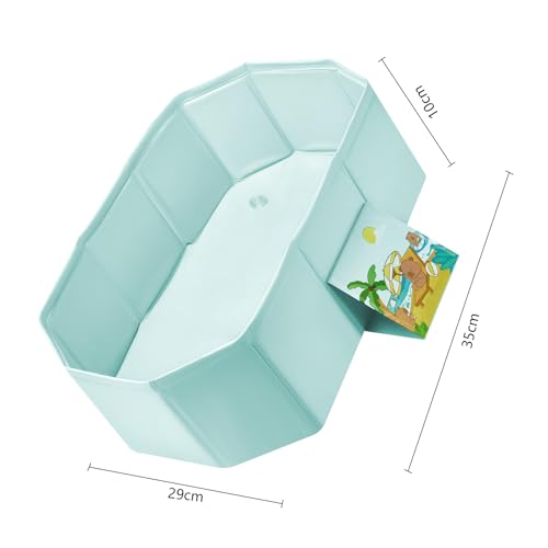 Image of Baby Bathtub for Newborn to Toddlers 1-6 Y, Foldable Infants Babies Bath Tub with Non-Slip Base and Drain Plug, Portable Bathtub for Home Outdoor (Light Green, 75-45-25CM)