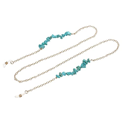 Brillenkette für Frauen Bohemian Naturstein Lanyard Brillenband Sonnenbrillenschnüre Casual Brillenzubehör (Color : A, Size : Length-70CM)