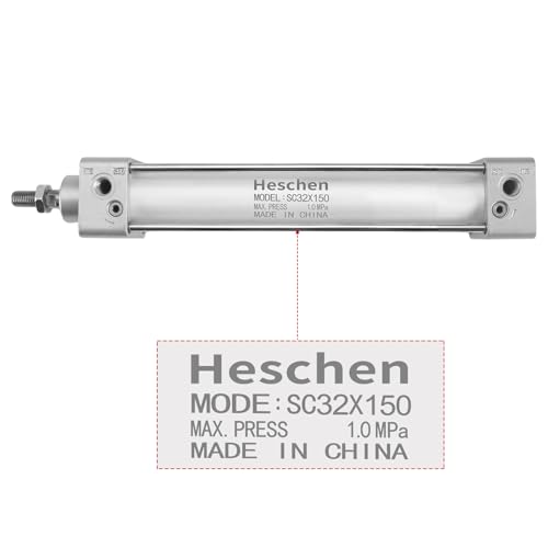 Cilindro neumático SC 32-150 con puerto PT1/8 y doble efecto Heschen 5