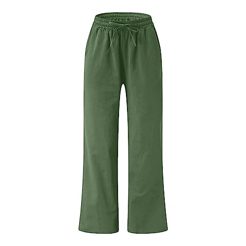 FZYLQY Women's Comfy High Waist Drawstring Wide Leg Pants with Pockets Casual Loose Fit Trousers for Relaxed Everyday Wear4