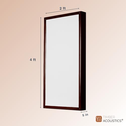 Image of Timber Acoustics Soundproofing Wooden Frame Acoustic Panels, Rockwool Safe 'n' Silent Pro. (WALNUT) [SET OF 3] (White, 2'X4'X5 inch)