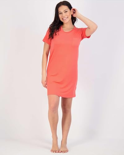 Image of Real Essentials 3 Pack: Women's Short Sleeve Nightgown Dress - Nightshirt Pajama Sleep Shirt Sleepwear (Available In Plus)