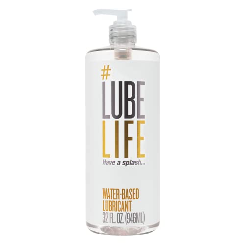 lubelife water-based lube  personal lubricant for men women amp couples travel size non-staining easy clean-up toy-safe 32 fl oz
