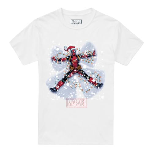 T-shirt Deadpool Marvel de Noël blanc pour adulte et style Mixte - 4