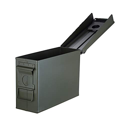Metal Ammo Case Can – Military And Army Solid Steel 30 Cal Holder Box (Army Green-30Cal) #TOP6