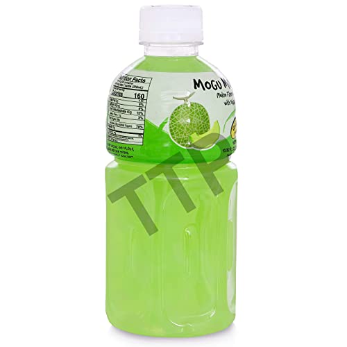 Mogu Mogu Juice with Nata De Coco, Melon Flavored, 6 Pack