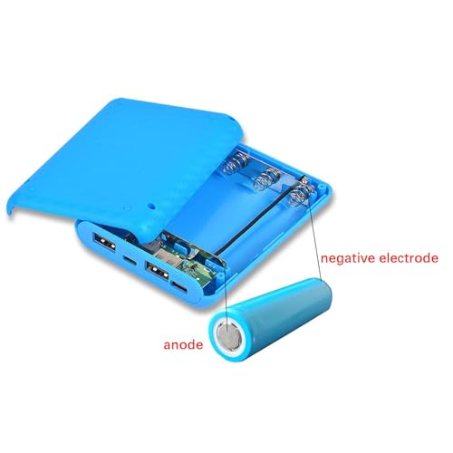 Image of DIY Power Bank Box Lightweight Small 4x18650 for Vacation Cellphone Shopping Blue Standardchargers Cradles Cell Phone Accessories Cell Phones