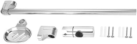 Liujaos with Soap Box /2" Wall Mounted Shower Arm Slide Bar, Shower Extension Arm Shower Bar, for Hotel for Home