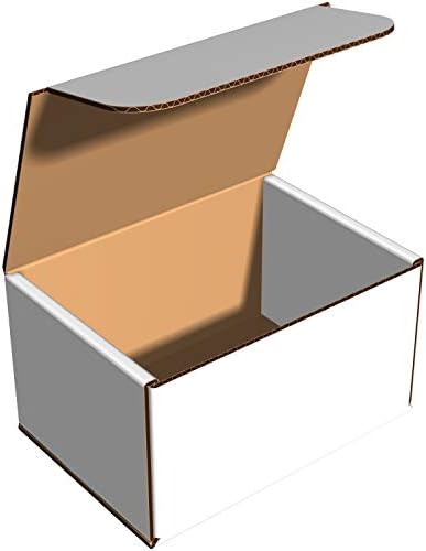 White Cardboard Shipping Box - Pack of 25, 7 x 5 x 4 Inches, White, Corrugated Box