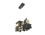 AADDFDD Luces colgantes de 1 luz para niños Lámpara de techo de tren retro de habitación LED de 36 W con pantalla de vidrio para luces colgantes de dormitorio de niños