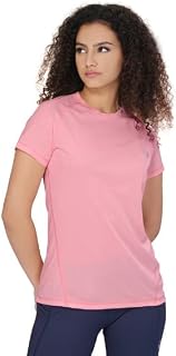 TECHNOSPORT Womens Polyester Regular Fit Crewneck Half Sleeve Shirt Sleeve|WTW105 Price In India