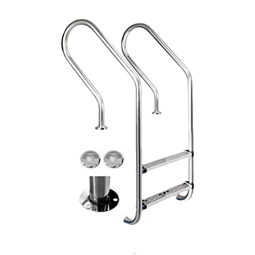 Escalera para piscina con 2 peldaños de acero inoxidable 304 miniatura 1