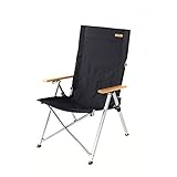Naturehike Outdoor Folding Chair Portable Lounge Chair Recreational Fishing Chair Aluminum Alloy Beach Chair (Black)