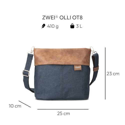 ZWEI Olli OT8 Tasche Damen Umhängetasche Schultertasche 25x23x10 cm (BxHxT), Farbe:, Blue (Blau), One size