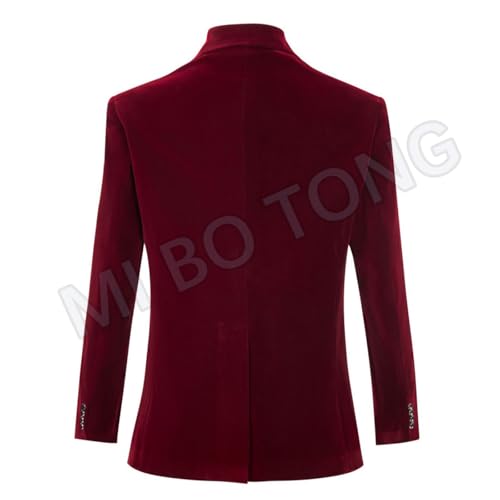 Mens Double Breasted Velvet Blazer Jacket Notch Lapel Dinner Coat Wedding Party Tuxedos Jacket Casual Wear3