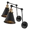 Jonathan y jyl7462a set2 rover 7 farmhouse industrial adjustable arm metal led wall sconce rustic bohemian 2700k 4w bulb for entryway lobby kitchen bathroom bedroom hallway black set of 2  urban country home decor