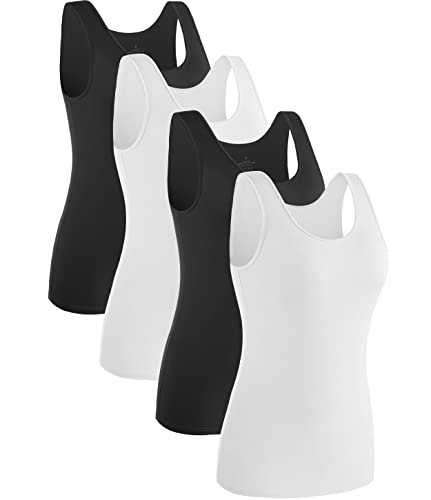 Image of Rosyline Womens Sleeveless Tank Tops Layering Tanks Undershirt Tank Top 3-4 Pack
