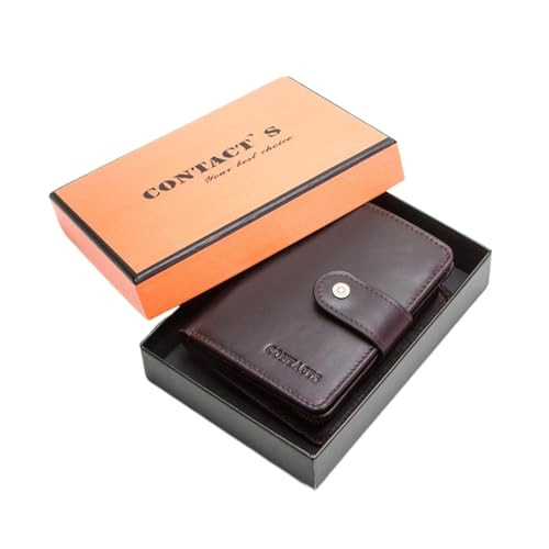 Portefeuille en cuir compact marron pour homme et femme chic