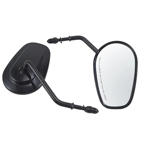 Espejos retrovisores de 8mm negros para motocicletas Harley Davidson Road King y Softail 5