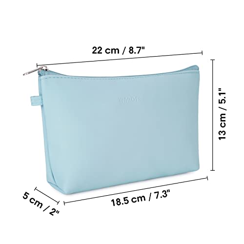 Wandf Cosmetic Bag For Women Makeup Bag Organizer Mini Makeup Pouch For Purse Water Resistant Girls Gift(Light Blue) #TOP5