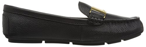 Image of Calvin Klein Women's Lisette Loafer Flat, Black Tumbled Leather, 7 Medium US
