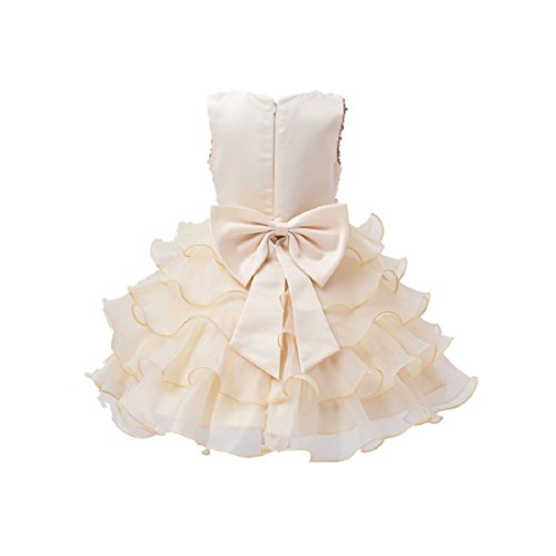 Image of Girls Princess Knitted Sequins Tissue Net Dress Children's Christma Clothing Unicorn Baby Kids Birthday Knee Length Frock