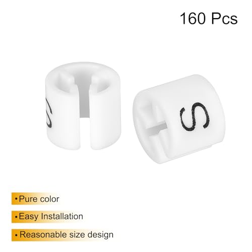 Marcadores de perchas S uxcell para colgar ropa en barras de 3,5 mm, clips blancos, 160 uds 3
