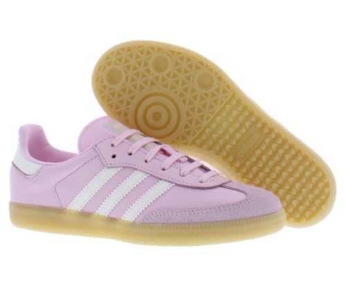 Image of adidas Samba PS Girls Shoes Size 2, Color: Clear Pink /Cloud White /Clear Pink-Pink
