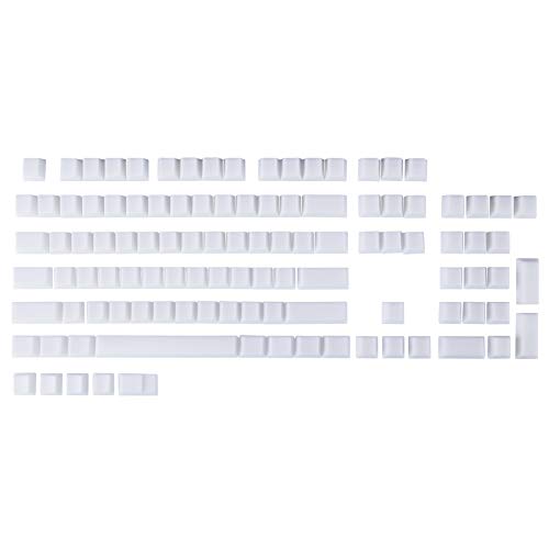 HMANE 109 Keys POM Jelly Keycaps Set, Rainbow Blank Doubleshot Translucent OEM Profile Mechanical Gaming Keyboard Keycaps for 60ï¼… 87 TKL 104 108 Cherry MX Switches (White Top Printed)