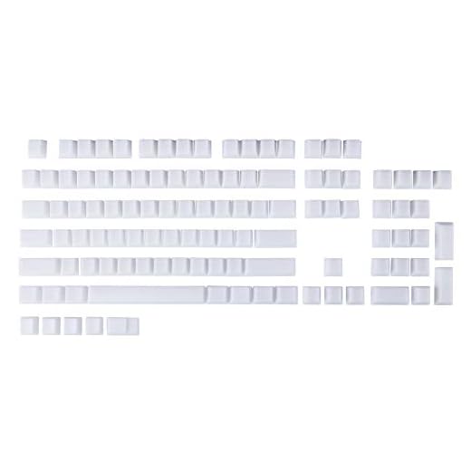 HMANE 109 Keys POM Jelly Keycaps Set, Rainbow Blank Doubleshot Translucent OEM Profile Mechanical Gaming Keyboard Keycaps for 60ï¼…/87 TKL/104/108 Cherry MX Switches (White/Top Printed)