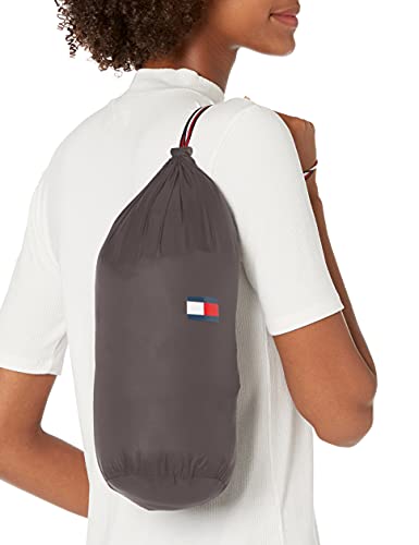 Tommy Hilfiger Women's Mid-Length Puffer Hooded Down Jacket with Drawstring Packing Bag3