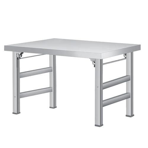 Aptliton Folding Stainless Steel Work Table 36x24 Inch 600LBS Load Capacity Commercial Prep Table with Adjustable Feet Heavy Duty Food Prep Table for Kitchen Garage Outdoor Silver