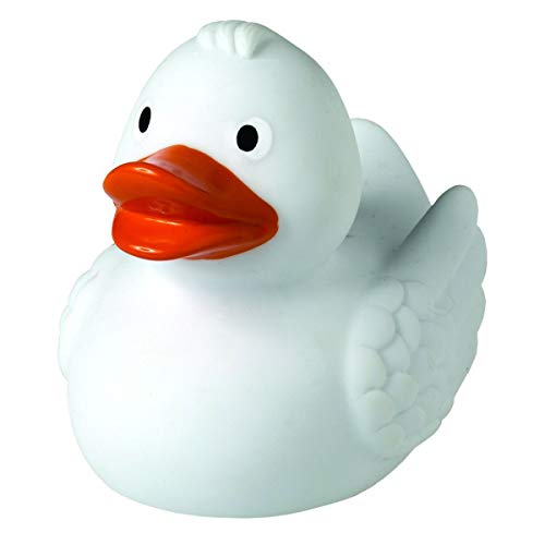 LaMAGLIERIA Canard de Bain - Jouets de Bain bébé Enfants - 7,5cm (Blanc)