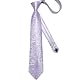 DiBanGu Formelle Herren Krawatte Seide Flieder Paisley Krawatte und Einstecktuch Manschettenknöpfe Krawattenklammer Geschenkbox-Set für Smoking Hochzeit